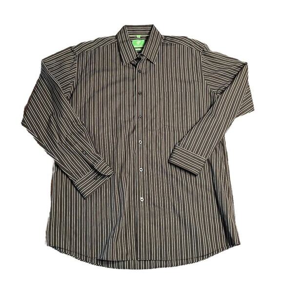 Men’s Forsyth of Canada 100% Cotton Black Gray Stripe Sleeve Shirt Large - Picture 1 of 4